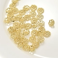 Macro di copriperle a forma di fiocco di neve placcati oro 14k per creazione gioielli - Style E Bead Cap / Circa 8 mm / Oro 14K