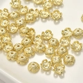 Dettaglio copriperle a forma di fiore placcati oro 14K per creazione gioielli fai-da-te - Style F Bead Cap / Circa 7.8mm / Oro 14K