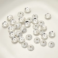 Vista macro di copriperle a fiocco di neve in argento S925 per la creazione di gioielli - Style I Bead Cap / circa 7,6 mm / Argento Spesso