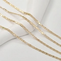 Cadena mariner plana en cobre bañado en oro de 14k para accesorios de joyería DIY - 1m / Cadena Mariner Oro 14#