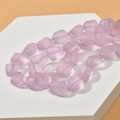 Macro detail of matte translucent lavender irregular crystal stone beads for DIY jewelry - Pink Matte Irregular (10#)