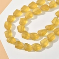 Macro detail of matte translucent yellow pebble beads for DIY jewelry making - Yellow Matte Irregular (12#)