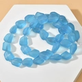 Dettaglio di perline di cristallo blu chiaro opaco irregolari per gioielli fai-da-te - Blu Lago Satinato Irregolare (14#)