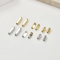 Polished 14k gold and silver geometric tube connectors for DIY necklace making - Short Straight Tube / Gold