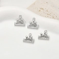 14k gold plated crown pendants with zircon inlay for DIY jewelry necklaces and bracelets - Silver Castle
