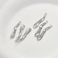 Cinco colgantes de barra irregular de plata minimalista para creación de joyas DIY - Colgante Único Irregular Grueso (30.4x6.4mm) / Plateado