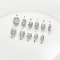 14k gold plated spacer beads with cubic zirconia for DIY jewelry making sets - Model A (H-125) / Silver