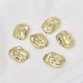 14k gold plated irregular rectangular beads with textured surface for DIY jewelry making - Irregular Flat Rectangular Style / 1 Piece / Gold
