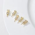 Set di 5 ganci per ciondoli a orecchie di coniglio placcati oro 18k per gioielli fai da te - 13.6x3.8mm Ago 0.75mm / Stile Orecchie di Coniglio Dorato (Medio-68)