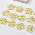 Macro view of transparent yellow five-petal flower beads for DIY handmade jewelry crafts - Flower Style (8#) / 1 Piece / Honey Yellow