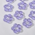 Makroaufnahme von lila transparenten fünfblättrigen Blumenperlen für DIY Bastelarbeiten - Blumen-Stil (7#) / 1 Stück / Hellviolett
