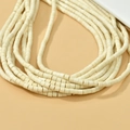 Détail de perles multicouches en turquoise synthétique blanc mat pour création de bijoux - Style de Cylindre (5#)