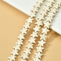 Gros plan de perles en turquoise blanche en forme d'étoile avec texture pour bijoux DIY - Style Étoile à Cinq Branches (8#)