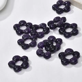 Close-up of translucent deep purple five-petal flower beads for DIY jewelry making - Flower Style(10#) / 1 Piece / Grape Purple