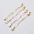 Lot de quatre fermoirs mousquetons plaqués or 14K avec chaînes et breloques cœur - Cœur Évidé Or