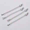 Lot de quatre rallonges de collier en argent 14K avec fermoirs mousquetons et pendentifs cœur - Cœur Évidé Argent