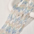 Rechteckige Kristallglasperlen mit Aurora-Beschichtung für DIY-Schmuckherstellung - 1 Strang 76 Stück / 15# Rosa-Blau-Serie