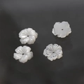 Detail of hand-carved white mother of pearl shell flower charms with center hole - 13# Medium Five-petal Flower (13#) / 1 Piece/Pack (Diameter approx. 10mm) / Cream