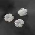 Detailed view of carved white shell flower beads for DIY jewelry with center drill holes - 14# Large Five-petal Flower (14#) / 1 Piece/Pack (Diameter approx. 12mm) / Cream