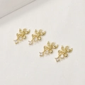 Detail von 14k vergoldeten Schleifenanhängern mit Zirkonia für DIY-Schmuck - 14K Gold Schleife Blume Stil / Ca. 17*11mm