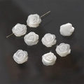 Macro detail of white carved mother of pearl rose beads for DIY jewelry making accessories - 18# Single-sided Rose (18#) / 1 Piece/Pack (Diameter approx. 10mm) / Cream