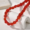Macro di perline di vetro barocco rosso irregolare per gioielli fai da te lucidi - Rosso Irregolare
