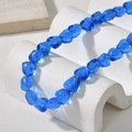 Close-up of irregular royal blue baroque glass beads for DIY jewelry making - Blue Irregular Shape