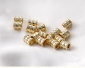14k gold plated cylinder spacer beads with embossed dots for DIY jewelry making - Gold Embossed Style (5# E Style)