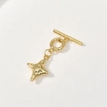 Chiusura OT a forma di stella placcata oro 18k per creazione gioielli fai-da-te e bracciali - 11# 18k Oro Chiusura OT Stella a Croce