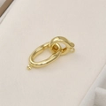 Detail of 14k gold-plated brass spring ring clasp with oval texture link for DIY jewelry - Gold Oval Style