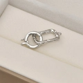 Macro shot of 14k gold-plated textured square and oval clasp for DIY jewelry making - Silver Square Style