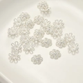Copriperla a fiore intrecciato argentato per la creazione di gioielli e braccialetti DIY - Style J Bead Cap / Circa 9,5 mm / Argento Spesso