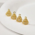 Macro di ciondoli a ombrello placcati in oro 14k con zirconi per creazioni di gioielli - Pendente Ombrello Oro 18K