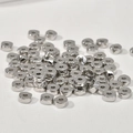 Polished silver triangle spacer beads for DIY jewelry making handmade necklaces - Triangle Spacer Bead / White Gold