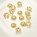 Copriperla a fiore placcati oro 14k distanziatori per creazione gioielli fai-da-te - Style K Bead Cap / Circa 9,5 mm / Oro 14K