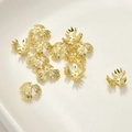 Copriperle a fiocco di neve placcati oro 14k per creazione gioielli fai da te - Style L Bead Cap / Circa 11 mm / Oro 14K