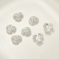 Sette copriperle a fiocco di neve argento per creazione gioielli fai-da-te 14k - Style M Bead Cap / Circa 11.8mm / Argento Spesso