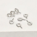 Geometric square 14k gold plated copper pendant clasps with zircon accents for DIY jewelry - White Gold (Approx 8.8*4.6mm)
