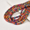 Vibrant 6mm flat Heishi beads strands in bohemian style for DIY jewelry making - Single Piece / Multicolor