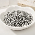 Cuentas ovaladas de metal plateado con agujero central para hacer joyas DIY - 20 Piezas/Paquete (Aprox. 3*5mm) / Tono Oro Blanco (7#)