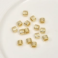 Distanziatore cilindrico lettera Z placcato oro 14k con zircone per creazione gioielli DIY - Numero 2 6.5*5.2mm