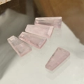 Pendenti in cristallo rosa naturale taglio trapezoidale per creazione gioielli fai da te - Quarzo rosa