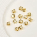 Close-up of 14k gold plated spacer beads with micro-set zircon and interlocking design - Number 8 (Infinity Shape) / 1 Piece (Approx. 6.5x5.2mm)
