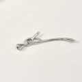 Kit de fermoir à bascule DIY en métal argenté poli avec barre courbe et connecteur - Ensemble de Fermoirs OT / K blanc / Argent