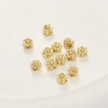 Detail of 14k gold-plated floral spacer beads with polished finish for DIY jewelry - 3# 14k Gold Plum Blossom Spacer Bead (Approx 4*3.4mm)