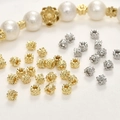 Copper 14k gold plated flower spacer beads for DIY jewelry making necklaces and bracelets - 1# 14k Gold Wavy Small Barrel Bead (Approx 3.5*2.9mm)