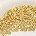 Distanziatori a forma di girasole in oro 14k per creazione di gioielli e braccialetti - Perlina Distanziatrice Girasole Oro 18k