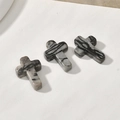 Macro detail of three zebra jasper stone cross pendants for DIY jewelry making - #18 Black Line Pattern Cross [1 Piece] Approx. 26.4*17.8mm (texture Color Random)