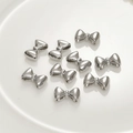 DIY bow-shaped silver metal beads for handmade bracelets and jewelry making - Silver Bowknot / Double Hole Spacer Bead