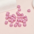 Macro shot of pink owl-shaped resin beads with precision holes for DIY jewelry making - Lion Head Style (12#) / 1 Piece (Approx. 9.5x7.3mm) / Pink Purple